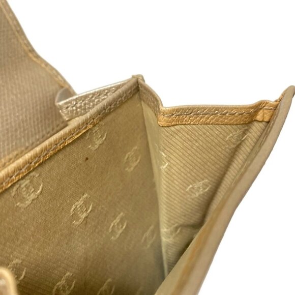 Auth CHANEL CC Button - Beige Calfskin Double-hook Wallet - Picture 5 of 12